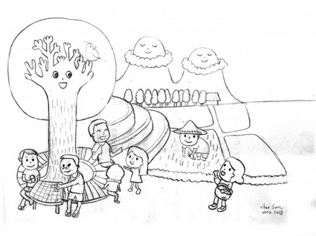 《農村生活1 》色稿 / 2012台中市社區文化季 / 吾鄉工作坊